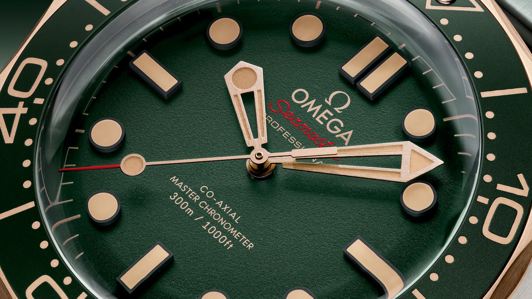 omega seamaster diver 300m titanium bronze gold green dial 4