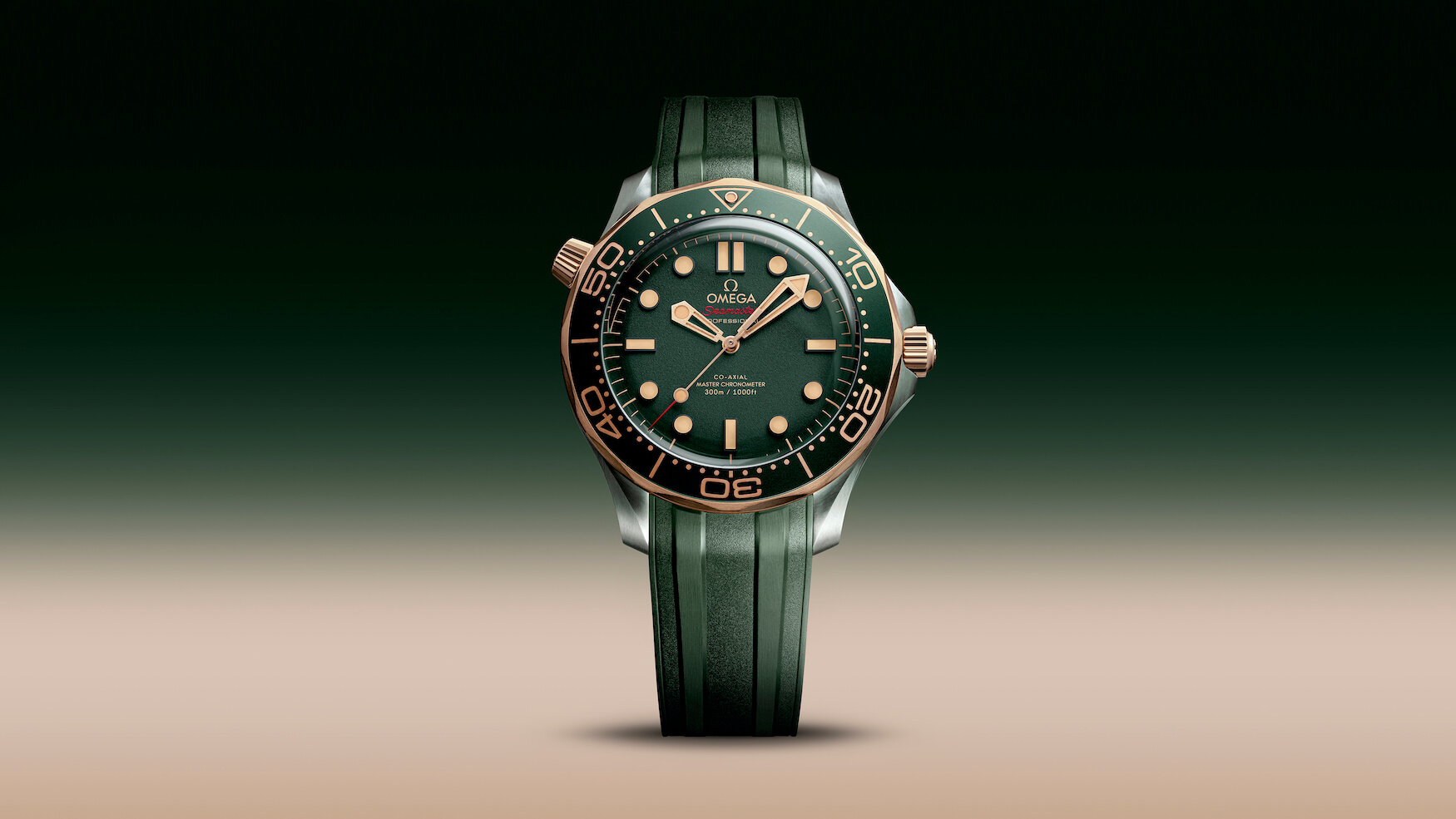 omega seamaster diver 300m titanium bronze gold green dial 8