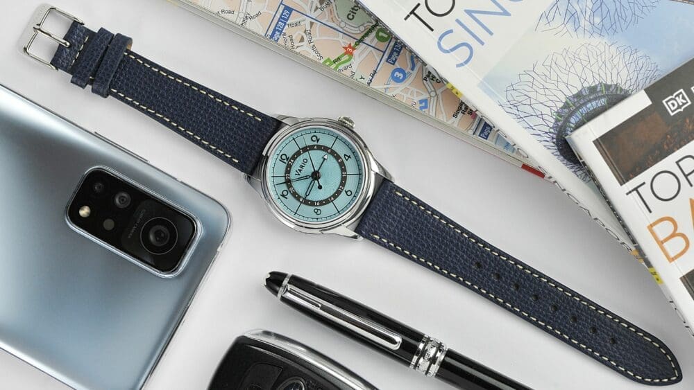 The Vario Empire True GMT is an Art Deco-inspired travel watch for design purists